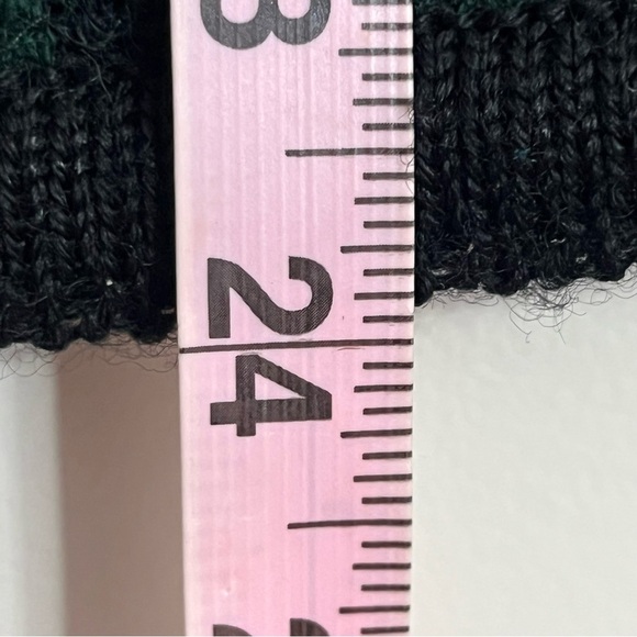 Tally-Ho Women's Size Medium Cardigan Wool Sweater Gold Buttons Plaid Green Blue - Picture 6 of 8